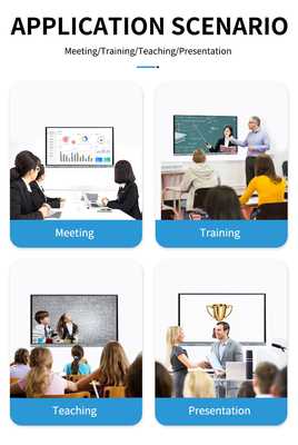 تخته سفید تعاملی LED 65 اینچی، صفحه تخت هوشمند اندروید، 20/40 نقطه لمسی، مادون قرمز، رنگ مشکی