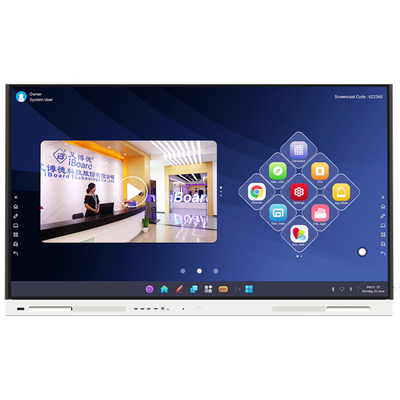 صفحه های لمسی چند لمسی 4K 65 اینچی 75 86 98 اینچی صفحه تخت تعاملی