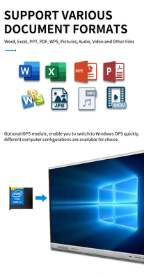 فابریک عمده نمایشگر لمسی صفحه نمایش تخت تعاملی با لمسی مادون قرمز و ارتقاء از راه دور از طریق شبکه اینترنت مانیتور تلویزیون لمسی صفحه نمایش سفید تعاملی