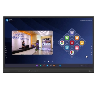 55 65 75 86 اینچ صفحه نمایش 4K Smart Board آموزش برای مدرسه کنفرانس دفتر جلسه تخت تخت فعال
