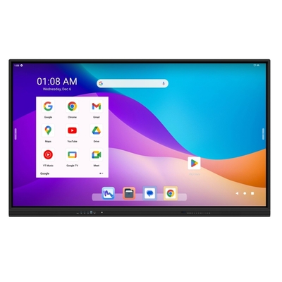 پنل مسطح تعاملی 55/65/75/86/98 اینچ 4K UHD پنل مسطح هوشمند صفحه سفید تعاملی برای اتاق کنفرانس مدرسه