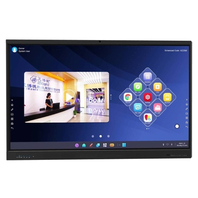 4K رزولوشن 86 اینچ LED Smart Board همه در یک کامپیوتر نمایشگر صفحه تخت تعاملی برای جلسه و تدریس