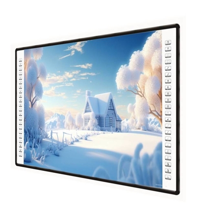 تابلو پروژکتور تعاملی 4K 82 85 102 اینچ نوار جانبی 10 نقطه لمسی USB PC قلم انگشت نوشتن تابلو سفید برای مدارس
