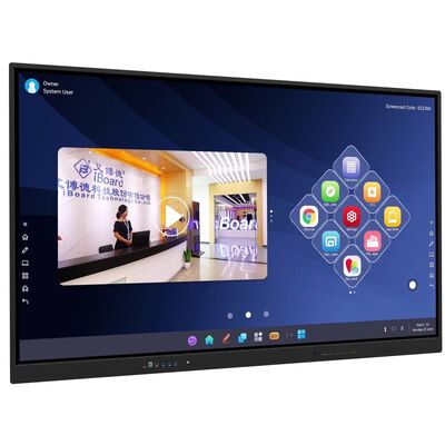 صفحه نمایش هوشمند LCD 65 75 86 98 اینچ تعاملی شیشه گرم 4 میلی متری اندروید ویندوز 10/11 پرو لمسی انگشت هوشمند