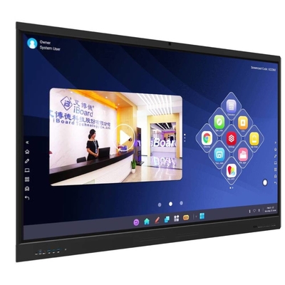 صفحه هوشمند تعاملی 4K Ultra HD با اسپیکر دیوار نصب دوربین میک ساخته شده در همه در یک صفحه کامپیوتر برای آموزش