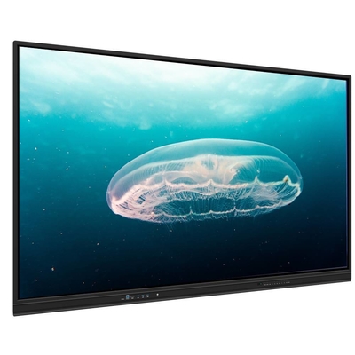 پانل مسطح تعاملی 98 105 110 اینچ اندروید برنده لپ تاپ بی سیم اشتراک گذاری RJ45 MIC با نرم افزار قدرتمند برای کلاس کنفرانس آموزش آنلاین