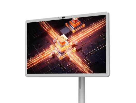 فروش کارخانه 32 اینچ سفید قابل حمل ktv رستوران نشان دادن اتاق صحنه پنل های اندروید لمسی تبلت با چرخ های متحرک یک دوربین و بلندگو