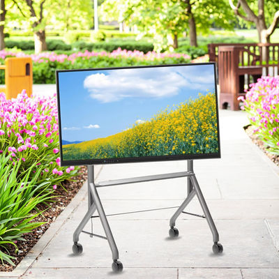 پایه تخته سفید تعاملی جدید متحرک 42 تا 75 اینچ تلویزیون مانیتور بالابر پایه متحرک حداکثر تحمل 60 کیلوگرم چرخ های قدرتمند حرکت آسان برای پایه متحرک تخته سفید تعاملی