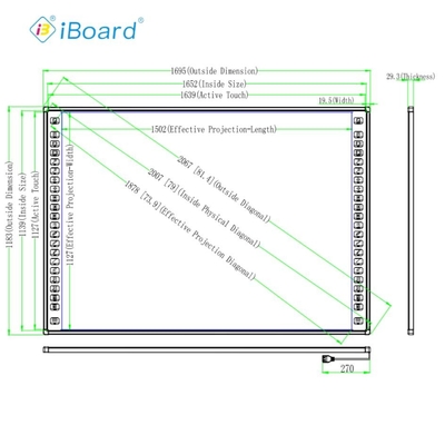 82- اینچ Whiteboard تعاملی Smart Board Whiteboard IR Touch Board