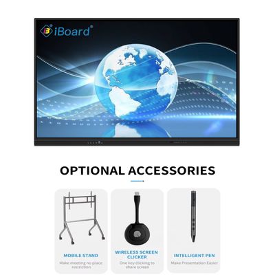 65 75 86 98 110 اینچ 4K LCD Interactive Smart Board پنل لمسی صفحه نمایش هوشمند برای کلاس بورس الکترونیکی دیجیتال