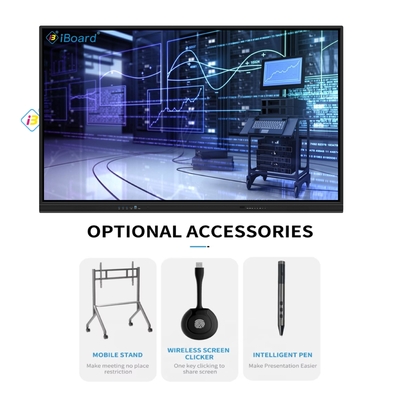 65 75 86 98 اینچ صفحه لمسی LCD 4K تعاملی صفحه سفید هوشمند کلاس درس صفحه الکترونیکی دیجیتال صفحه هوشمند برای تدریس