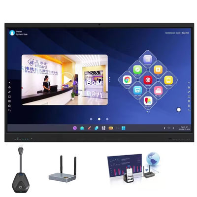 65 اینچ 4K Whiteboard تعاملی Smart Board صفحه لمسی مادون قرمز پانل مسطح تعاملی برای کنفرانس آموزشی