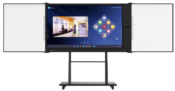 IBoard Factory Direct اندروید 14 8+128G پانل مسطح تعاملی IR مادون قرمز 20 نقطه لمسی پشتیبانی شده با اشتراک صفحه نمایش تخته سفید تعاملی با قلم نشانگر تخته جانبی برای آموزش مدرسه