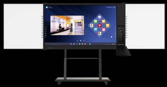 IBoard Factory Direct اندروید 14 8+128G پانل مسطح تعاملی IR مادون قرمز 20 نقطه لمسی پشتیبانی شده با اشتراک صفحه نمایش تخته سفید تعاملی با قلم نشانگر تخته جانبی برای آموزش مدرسه