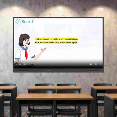 تلویزیون هوشمند 4K UHD متقابل تخت 55 اینچی با سیستم اندروید به روز شده تجهیزات عملکرد هوش مصنوعی برای جلسه دفتر کلاس