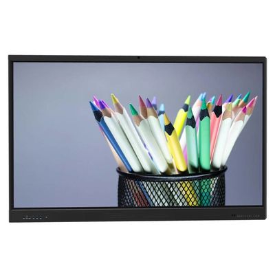 تخته هوشمند LCD 75 اینچی IFP اندروید 14 8+128G دوربین میکروفون بلندگو سنسور نور وای فای مادون قرمز 50 نقطه لمسی برای مدرسه آموزش آنلاین دفتر زوم تیمز میتینگ