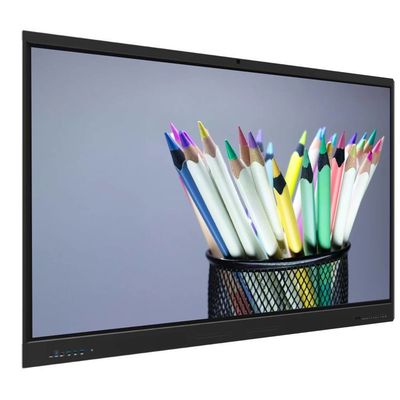 تخته هوشمند LCD 75 اینچی IFP اندروید 14 8+128G دوربین میکروفون بلندگو سنسور نور وای فای مادون قرمز 50 نقطه لمسی برای مدرسه آموزش آنلاین دفتر زوم تیمز میتینگ