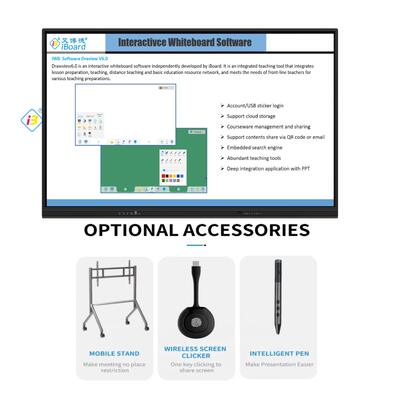 2026 ورود جدید 4K UHD رزولوشن اندروید 13/14 OS 50 نقطه لمس هیئت مدیره هوشمند تعاملی برای تدریس و جلسات