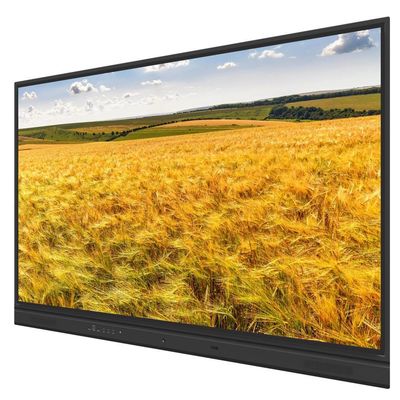 تخته سفید تعاملی LCD دیواری 75 و 86 اینچی با 2 بلندگوی 15 واتی، ساب ووفر اختیاری و دوربین و میکروفون داخلی اختیاری، سیستم اندروید و کامپیوتر