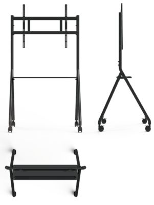 پایه تخته سفید تعاملی جدید متحرک 42 تا 75 اینچ تلویزیون مانیتور بالابر پایه متحرک حداکثر تحمل 60 کیلوگرم چرخ های قدرتمند حرکت آسان برای پایه متحرک تخته سفید تعاملی