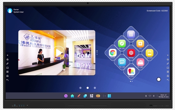 فابریک عمده نمایشگر لمسی صفحه نمایش تخت تعاملی با لمسی مادون قرمز و ارتقاء از راه دور از طریق شبکه اینترنت مانیتور تلویزیون لمسی صفحه نمایش سفید تعاملی