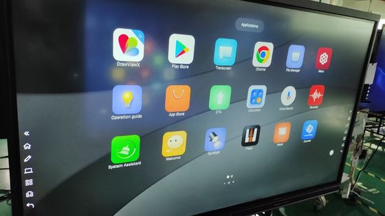 صفحه نمایش هوشمند 75 اینچ 4k Lcd تابلو سفید تعاملی وای فای تعاملی صفحه نمایش لمسی تخت برای تدریس و کنفرانس دفتر
