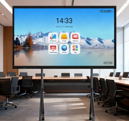 تولید کننده اصلی Multi Touch Screen Mobile Stand Lcd Digital Interactive Smart Board 55 65 75 اینچ پانل مسطح تعاملی برای تدریس و کسب و کار