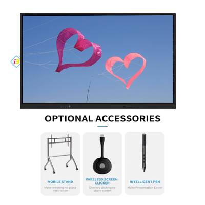 صفحه نمایش تعاملی تخت اندروید 9.0 کارخانه IBoard با طول عمر 50000 ساعت و 40 نقطه لمسی برای آموزش پیشرفته