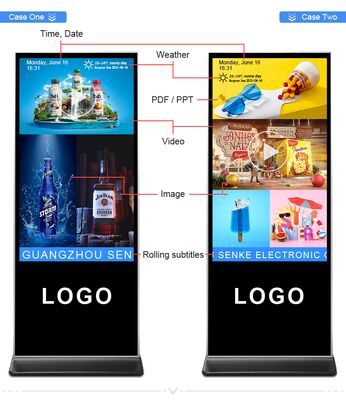 iBoard ۴۳ اینچ کف ایستاده عمودی صفحه لمسی LCD صفحه نمایش تبلیغاتی هوشمند داخلی صفحه نمایش تبلیغاتی دیجیتال