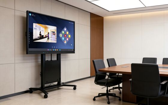 سبد متحرک برق برای تلویزیون های هوشمند 65-86 اینچی با ارتفاع قابل تنظیم و حداکثر وزن 100 کیلوگرم