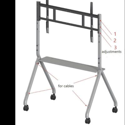 پایه موبایل سبد خرید تلویزیون موبایل برای نمایشگرهای تعاملی تلویزیون هوشمند مناسب برای اندازه 65-86 اینچ