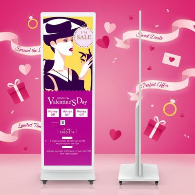 iBoard ۴۳ اینچ کف ایستاده عمودی صفحه لمسی LCD صفحه نمایش تبلیغاتی هوشمند داخلی صفحه نمایش تبلیغاتی دیجیتال