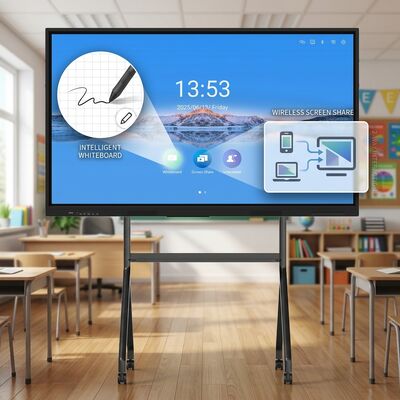 پنل لمسی تعاملی 75 اینچی Iboard LCD برای کلاس درس با مجموعه نرم افزار آموزشی
