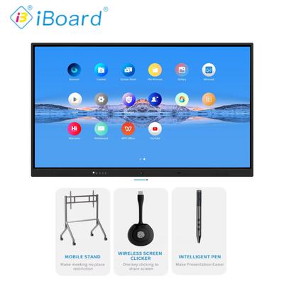 iBoard Interactive Flat Panel 86 Inch 4k Resolution Smart Touch with New Android System Equipment for Classroom Office Meeting