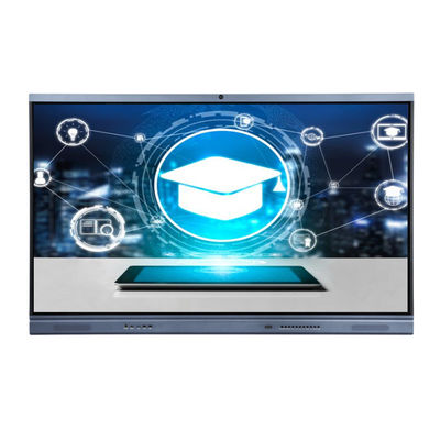 تخته سفید 75 اینچی NFC ساخته شده در دوربین و میکروفون صفحه تخت تعاملی 4K برای مشاغل و کلاس درس