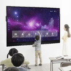Anti glare tempered glass 86 inch touch panel screen infrared touch whiteboard multi functional with pc board