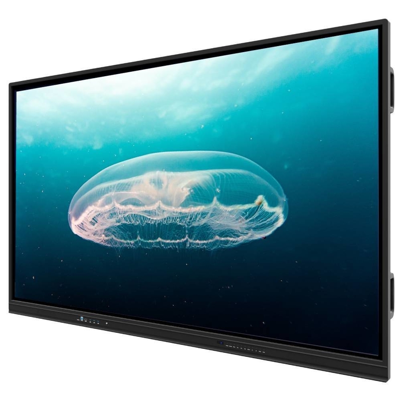 پانل مسطح تعاملی 98 105 110 اینچ اندروید برنده لپ تاپ بی سیم اشتراک گذاری RJ45 MIC با نرم افزار قدرتمند برای کلاس کنفرانس آموزش آنلاین