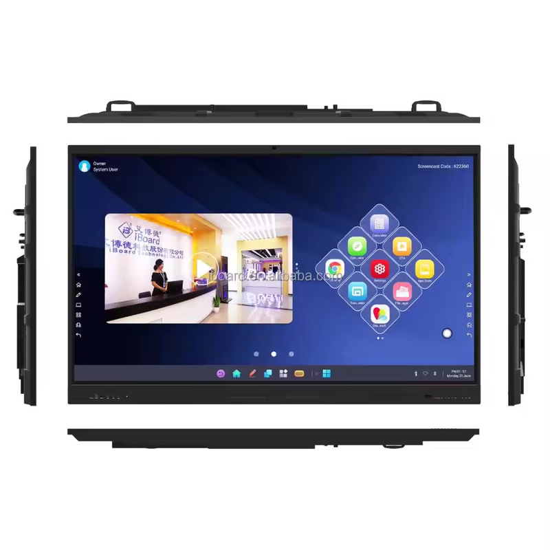 IBoard فابریک Interactive Whiteboard Multi-Touch Screen Stylus پشتیبانی از 20 نقطه لمس میکروفون داخلی با آینه نمایش صفحه نمایش Whiteboard تعاملی اندروید OS