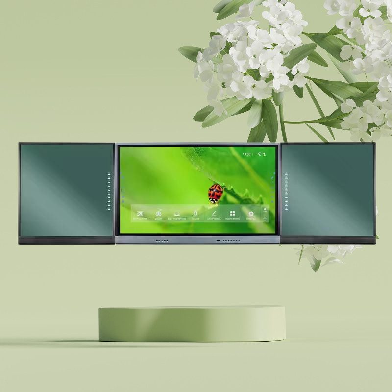 فروش داغ کارخانه صفحه نمایش 75 اینچی در وسط با تخته سیاه متصل به هم تخته سفید سبز برای جلسه آموزش مدرسه