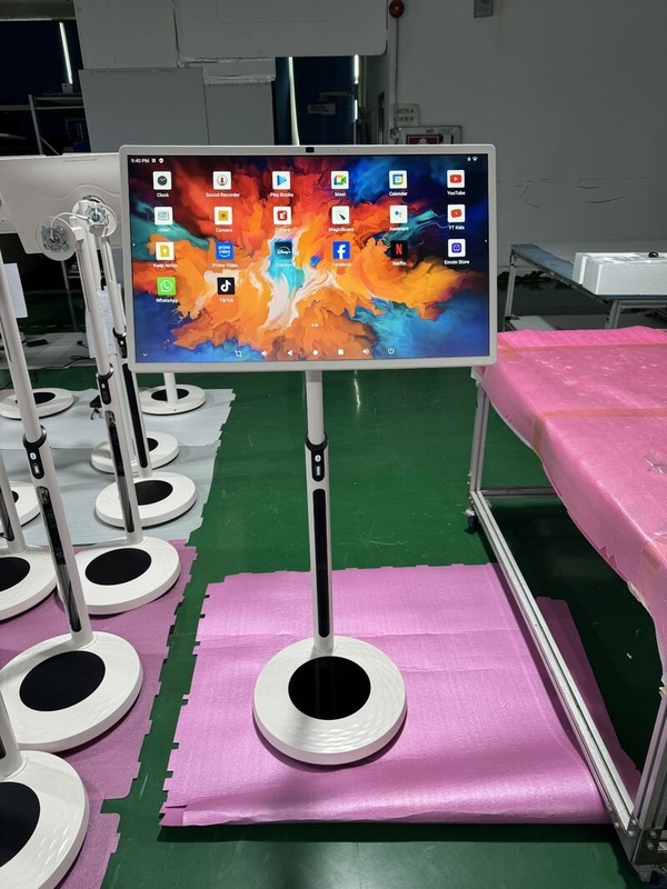iBoard 32 اینچ اندروید 13 Smart Touch Screen صفحه نمایش بی سیم در سلول با دوربین 5-7H عمر باتری طولانی استند تنظیم پذیر