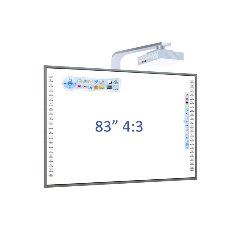 20 نقطه تماس Iboard تخته سفید تعاملی با مواد قاب آلومینیوم و ایست تلفن همراه متحرک