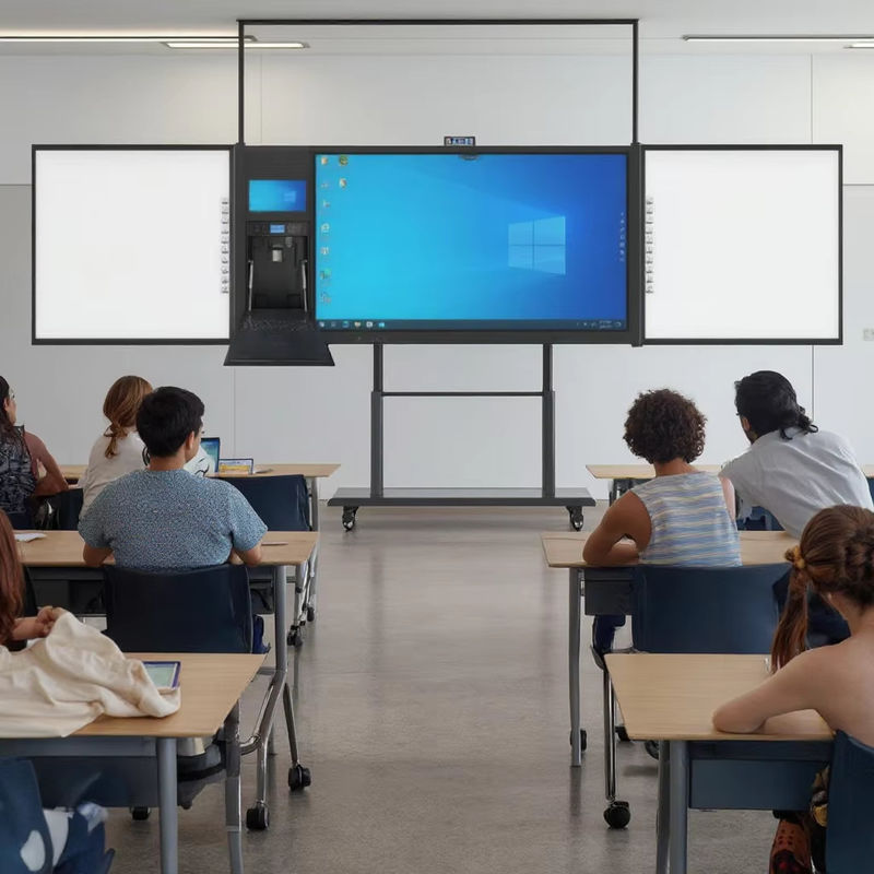 iboard فابریک مستقیم 75 اینچ قفل قابل ضبط قابل اتصال Blackboard هوشمند Whiteboard تعاملی صفحه نمایش تخت تمام در یک با پشتیبانی ایستاده نشانگر قلم کلاک حل آموزشی نوشتن