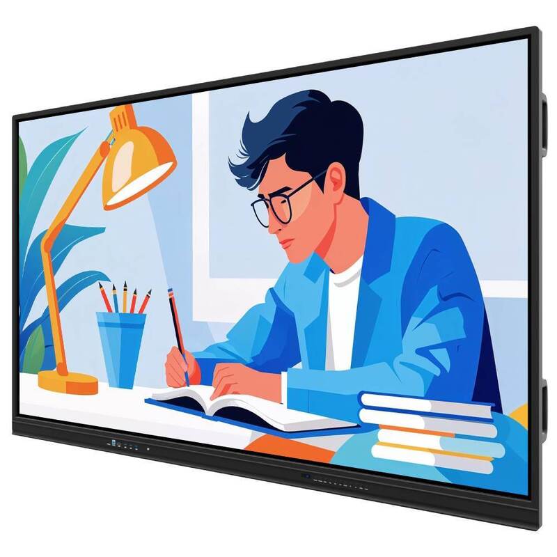 75 اینچ اندروید کامپیوتر صفحه هوشمند وای فای HDMI USB 50 نقطه لمس برای دفتر جلسه