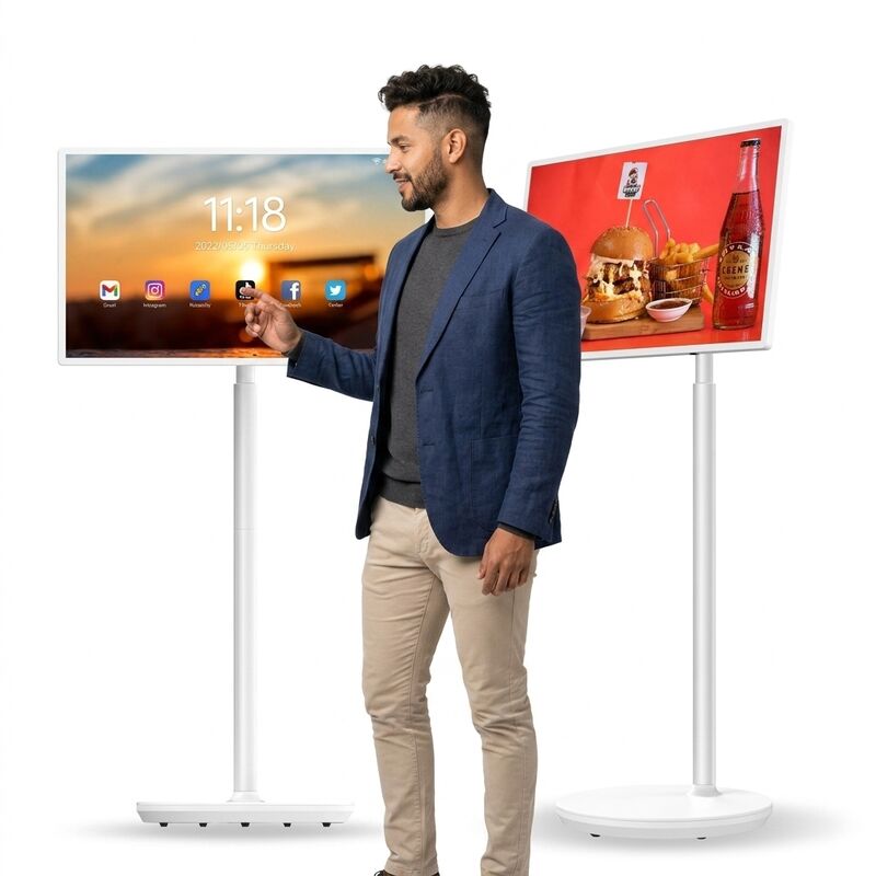 صفحه نمایش لمسی 32 اینچی قابل حمل و قابل چرخش USB وای فای تلویزیون هوشمند آنلاین تلویزیون برای کار مطالعه بازی