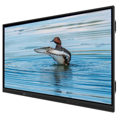 LCD Smart Board ویندوز OS 10 یا 11 Pro فعال شده اختیاری 4K UHD 3840*2160 رزولوشن AC 110-240V ولتاژ TF OPS