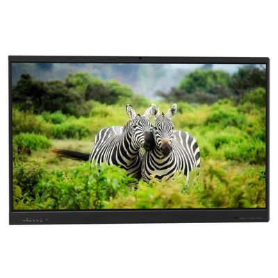 پنل مسطح تعاملی قابل سفارشی 75 اینچ اندروید 14 OPS PC Wifi BT USB RJ45 نرم افزار لمسی Smart Board برای جلسات تجاری