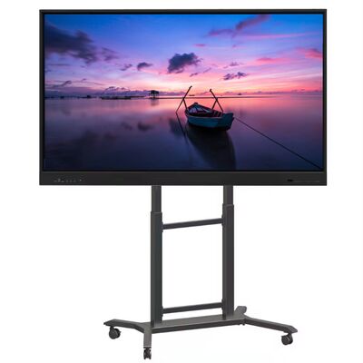 86 اینچ 4K UHD پانل مسطح تعاملی با مادون قرمز چند لمسی برای کنفرانس و کلاس درس صفحه نمایش دیجیتال هوشمند سفید