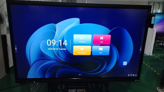 19 سال کارخانه عمده فروشی لمسی مادون قرمز 20 نقطه لمسی مانیتور صفحه نمایش لمسی تعاملی مصرف کم انرژی 178 درجه زاویه دید تخته سفید تعاملی اندروید 14 تجهیزات آموزشی مدرسه